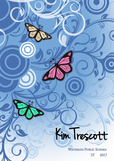 Front Cover - Butterflies With Blue Swirls